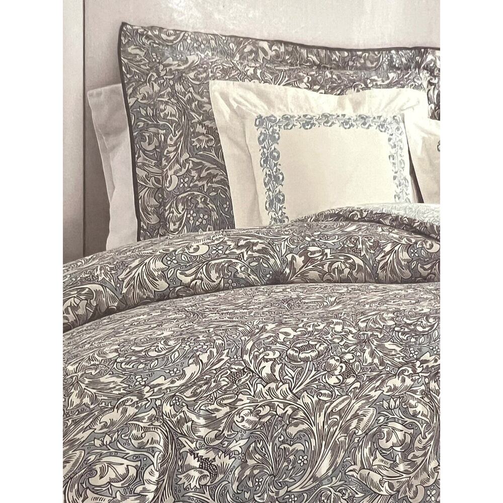 William MORRIS & CO. KING Duvet Cover Set Blue White Reversible 100% COTTON NWT - Picture 14 of 15
